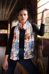 FOLIAGE ROYALTY SILK WOMEN SCARF – PREMIUM COLLECTION