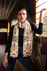 GEOMETRIC PHARAOH SILK WOMEN SCARF – PREMIUM COLLECTION