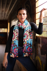 COLORFUL ABSTRACT SILK WOMEN SCARF – PREMIUM COLLECTION
