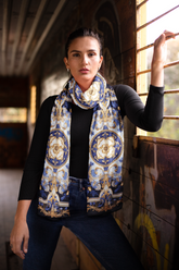 BLUE VINTAGE SILK WOMEN SCARF – PREMIUM COLLECTION