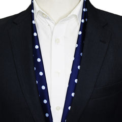 SMALL BLUE POLKA DOTS SCARF - PREMIUM COLLECTION
