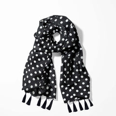 SMALL BLACK POLKA DOTS SCARF - PREMIUM COLLECTION