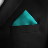 TURQUOISE SILK POCKET SQUARE