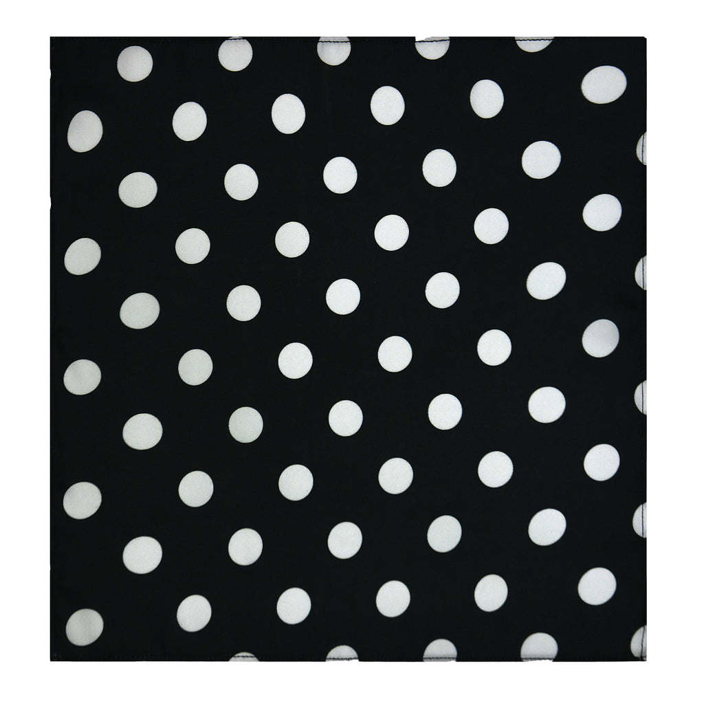 BLACK MEDIUM POLKA DOTS SILK POCKET SQUARE