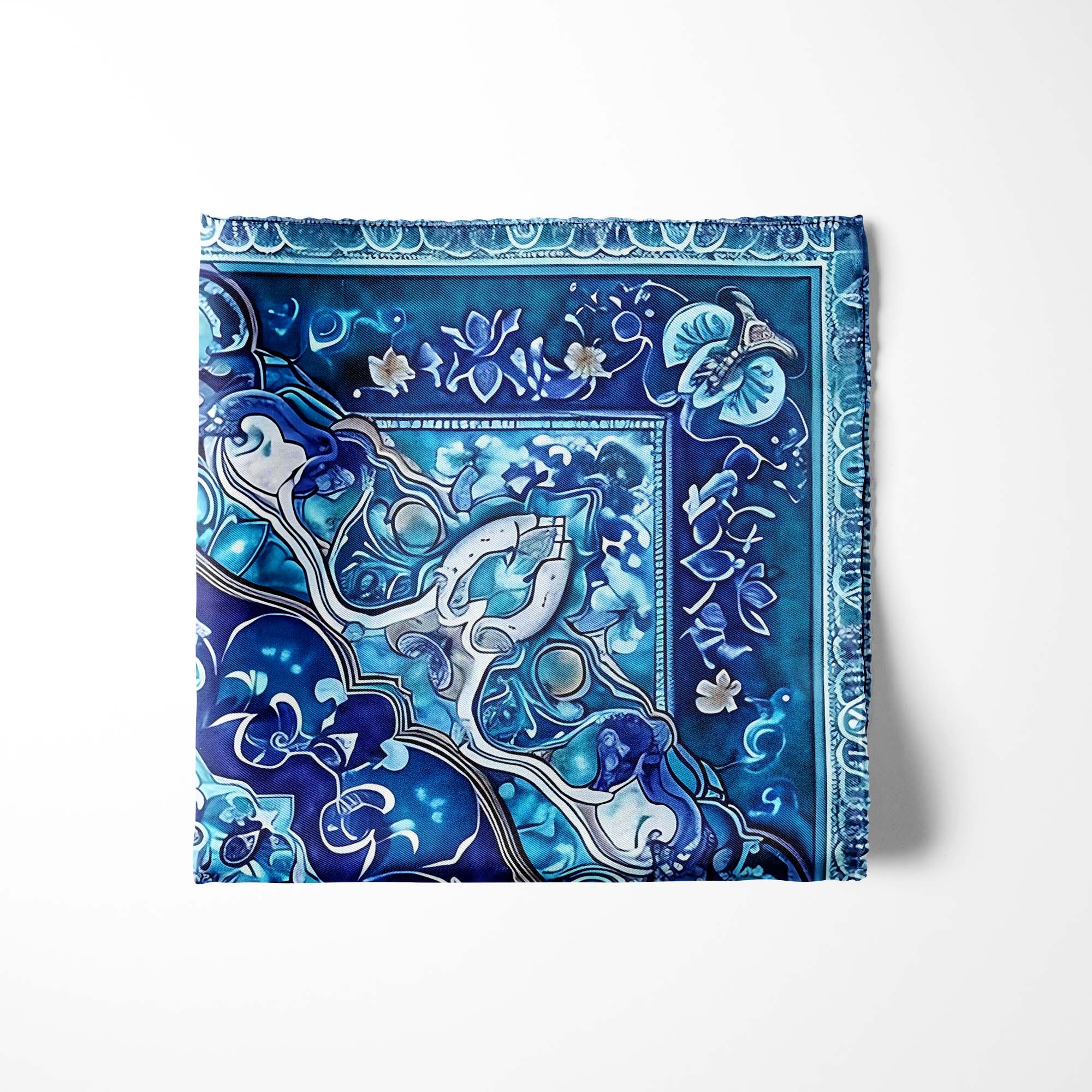 PERSIAN ART SILK POCKET SQUARE