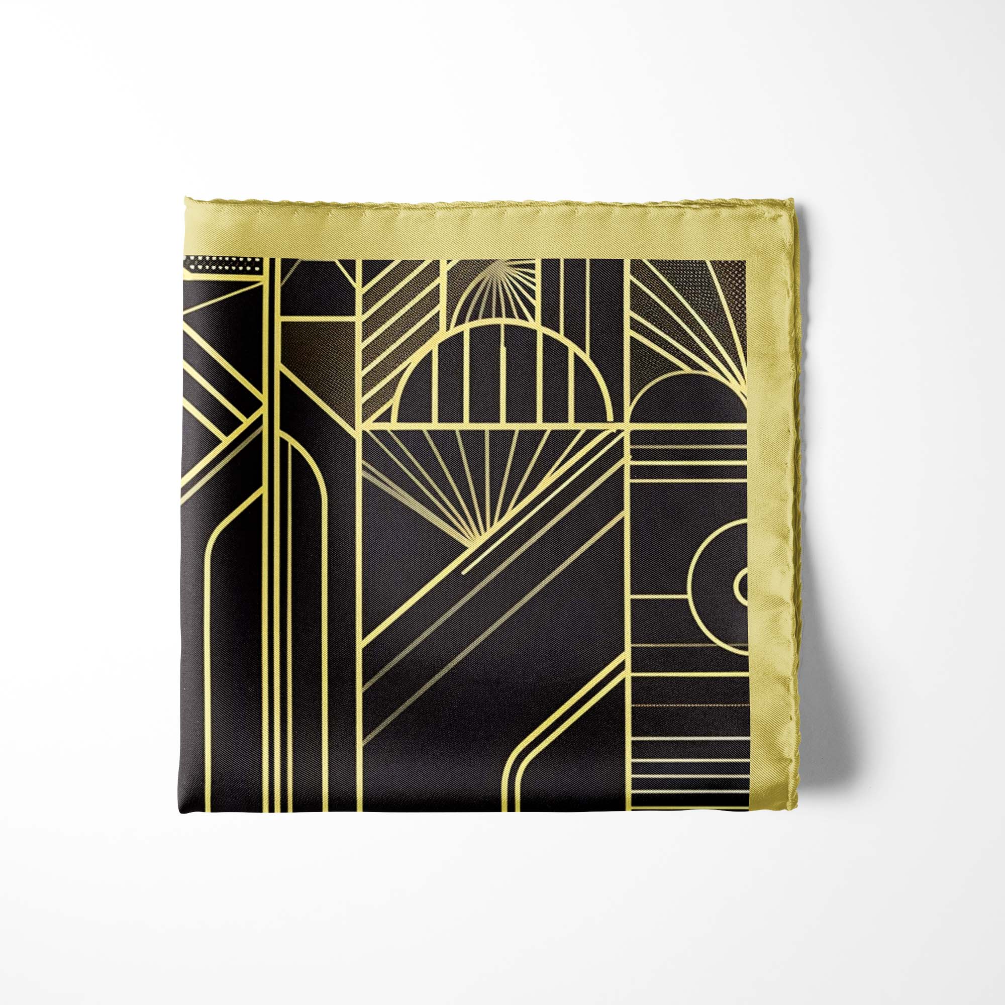 CHIC GOLDEN SILK POCKET SQUARE