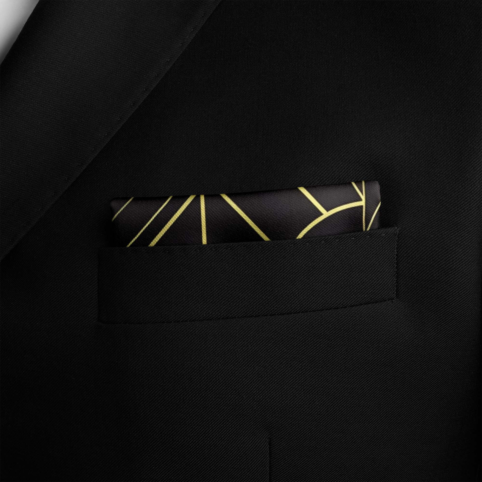 CHIC GOLDEN SILK POCKET SQUARE