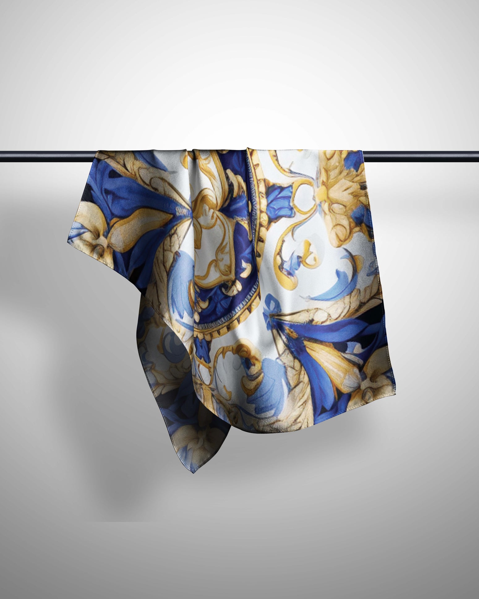BLUE VINTAGE SILK WOMEN HIJAB – PREMIUM COLLECTION