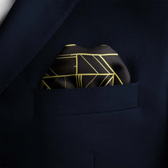 CHIC GOLDEN SILK POCKET SQUARE