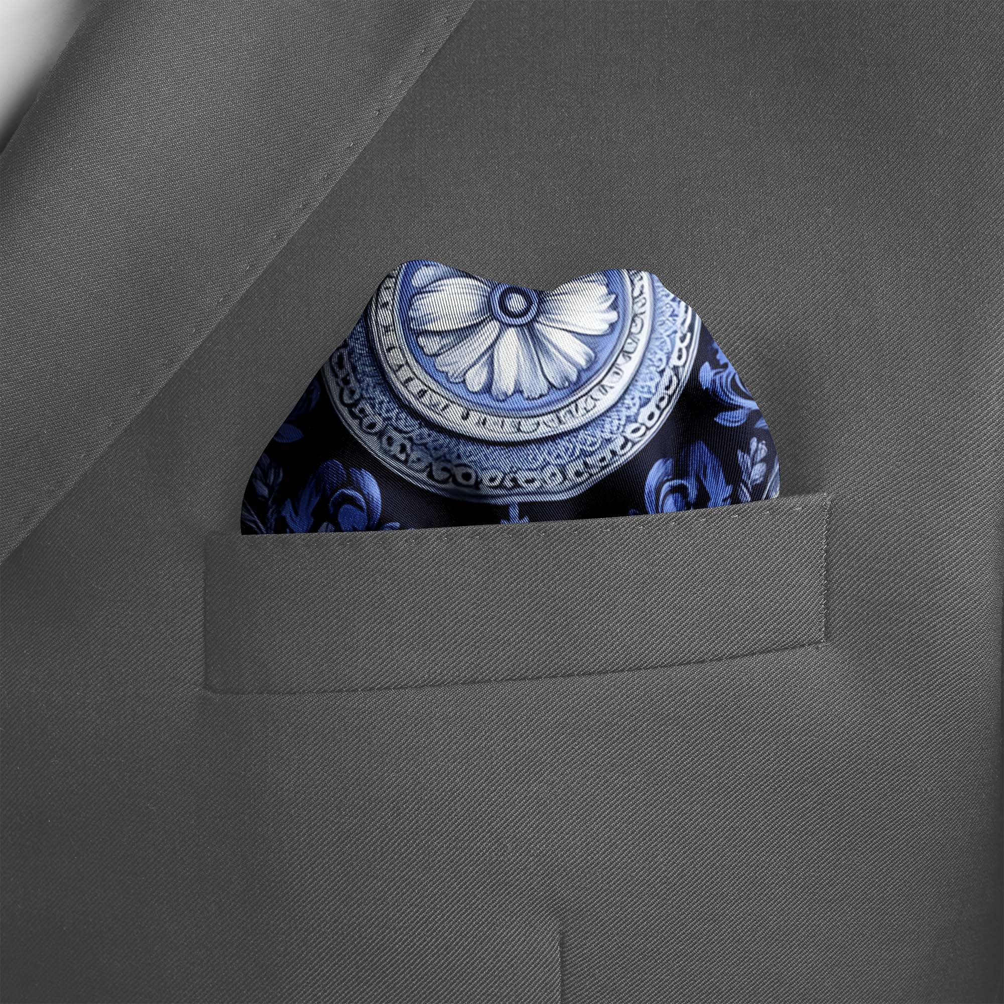 MEDITERRANEAN SILK POCKET SQUARE