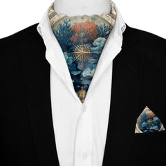 CORALIS SILK ASCOT AND POCKET SQUARE SET – PREMIUM COLLECTION