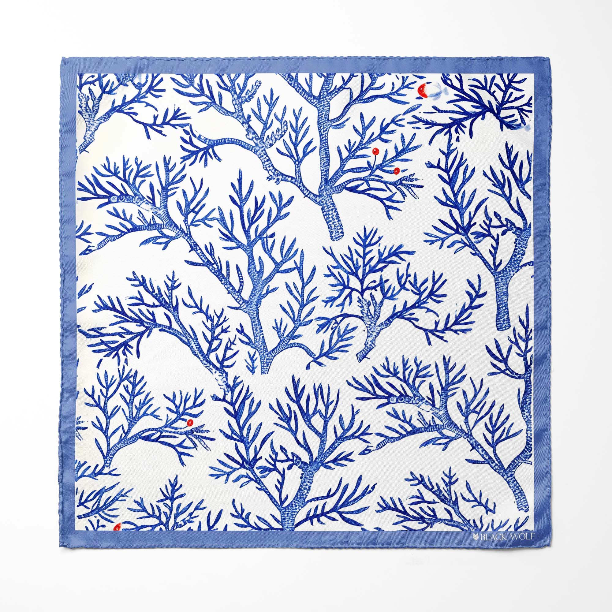 SNOWFLAKE TREE SILK ASCOT AND POCKET SQUARE SET – PREMIUM COLLECTION