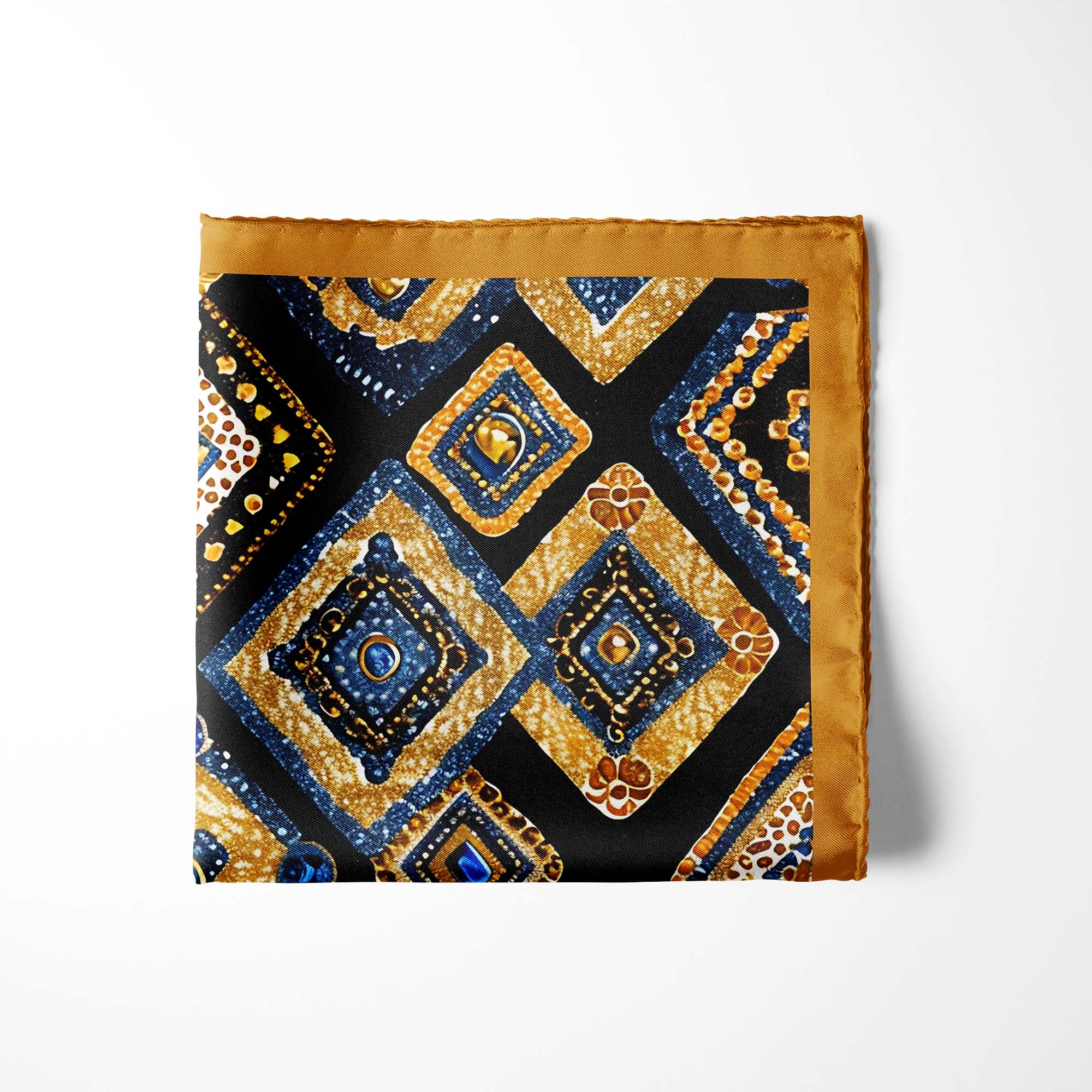 GEOMETRIC ETHNIC SILK POCKET SQUARE