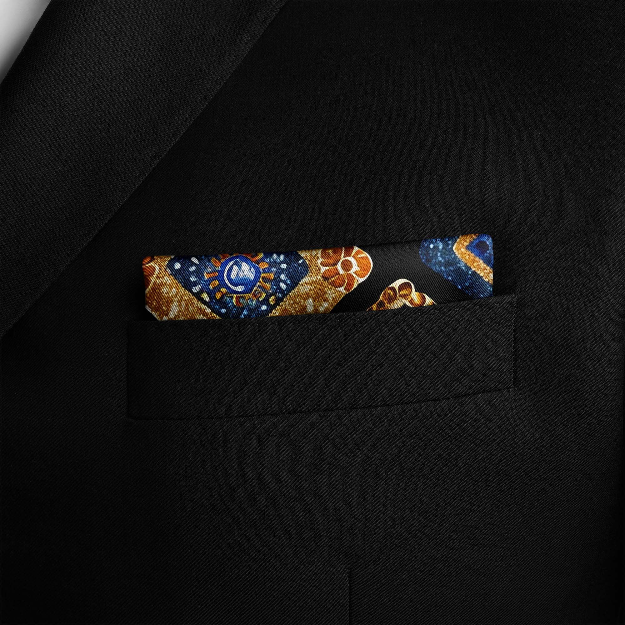 GEOMETRIC ETHNIC SILK POCKET SQUARE