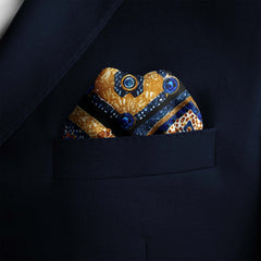 GEOMETRIC ETHNIC SILK POCKET SQUARE