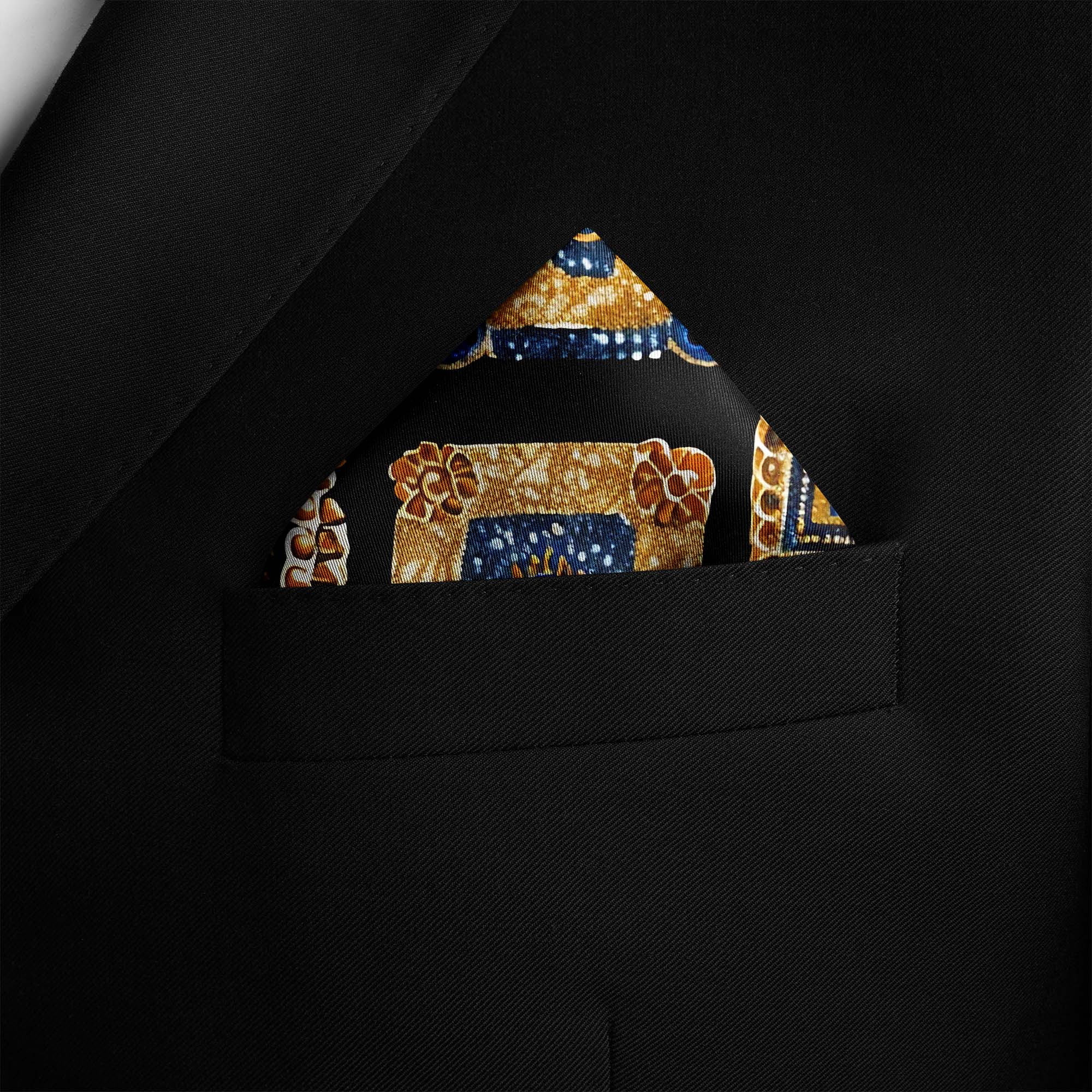 GEOMETRIC ETHNIC SILK POCKET SQUARE