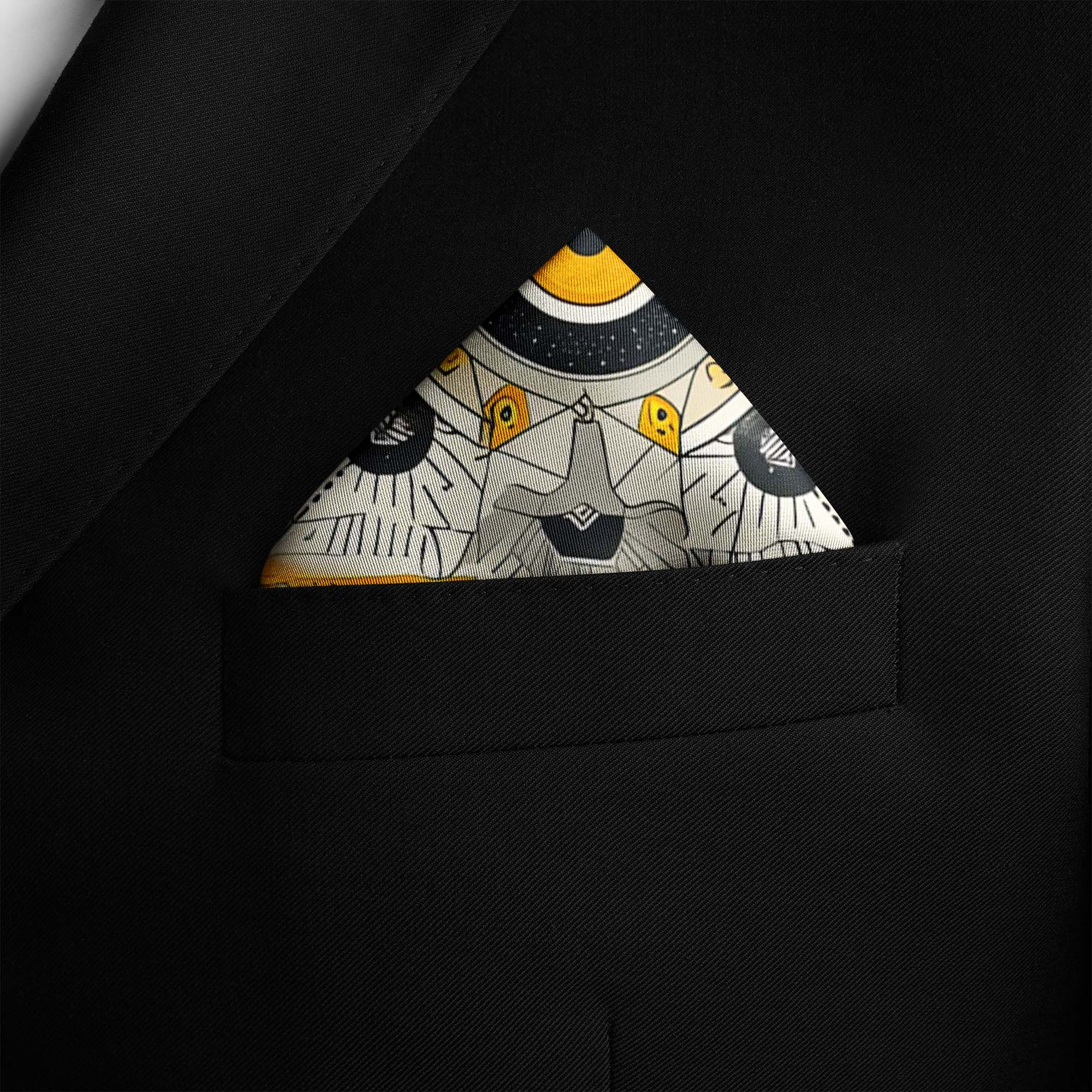 ETHNIC ABSTRACT SILK POCKET SQUARE