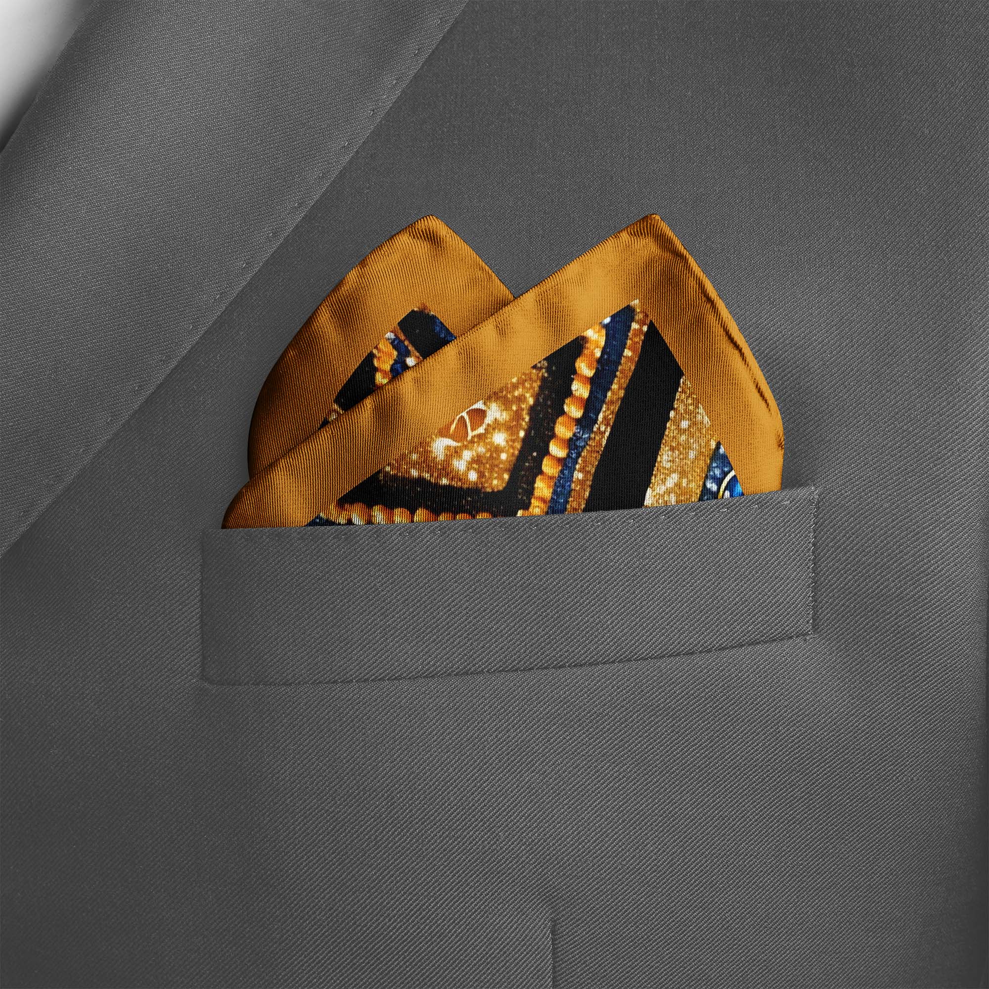 GEOMETRIC ETHNIC SILK POCKET SQUARE