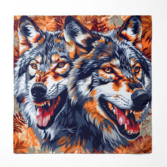 THE HEAD OF WOLVES SILK POCKET SQUARE