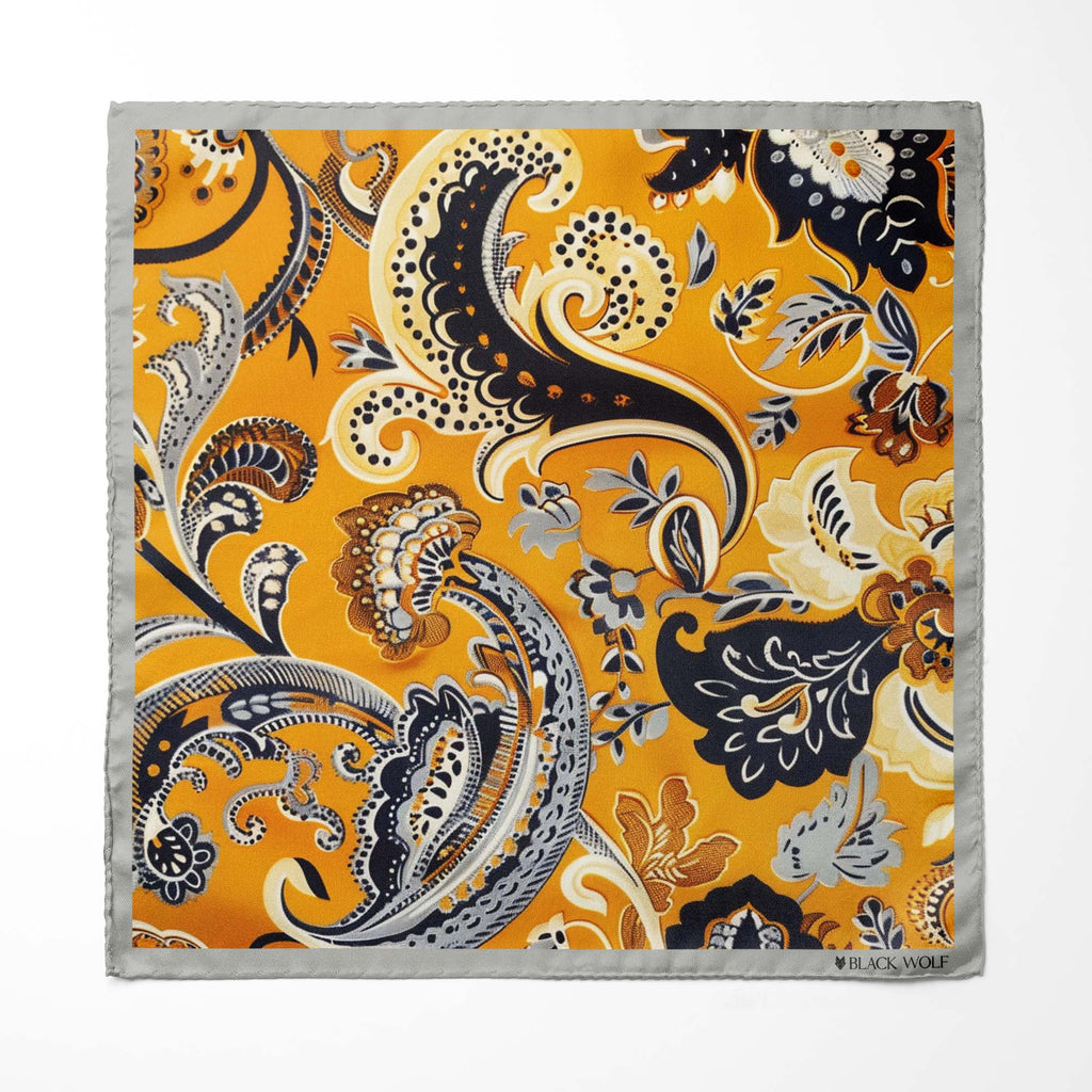 ETHNIC FLORAL VINTAGE MEN SCARF AND POCKET SQUARE SET – PREMIUM COLLECTION