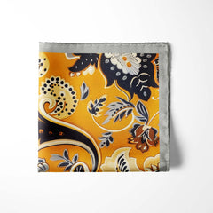 ETHNIC FLORAL VINTAGE SILK POCKET SQUARE