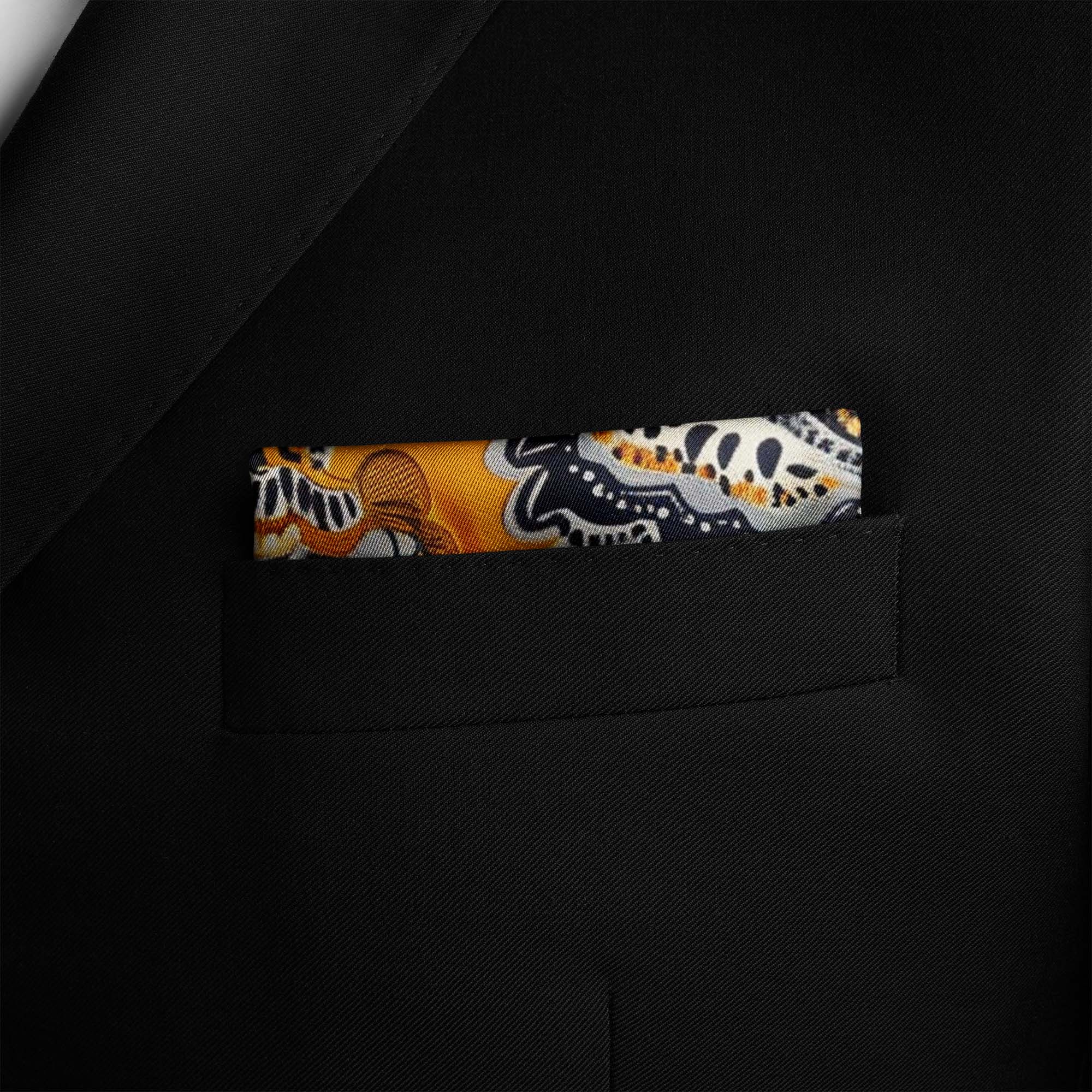 ETHNIC FLORAL VINTAGE SILK POCKET SQUARE