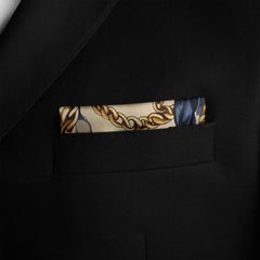 NEW BELT CHAIN SILK POCKET SQUARE