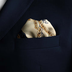 NEW BELT CHAIN SILK POCKET SQUARE