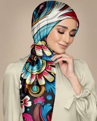 COLORFUL ABSTRACT SILK WOMEN HIJAB – PREMIUM COLLECTION