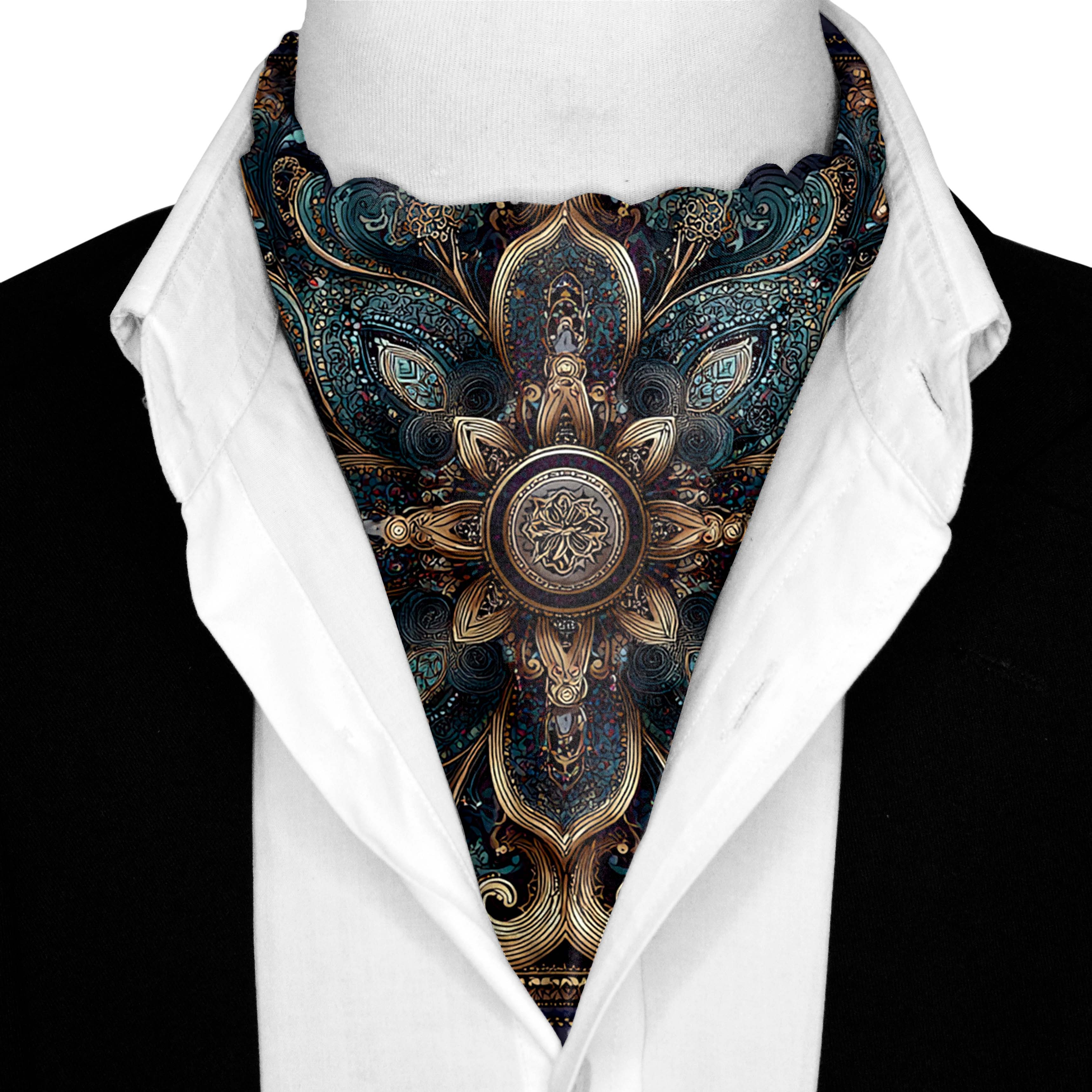 BARZIN SILK ASCOT AND POCKET SQUARE SET – PREMIUM COLLECTION