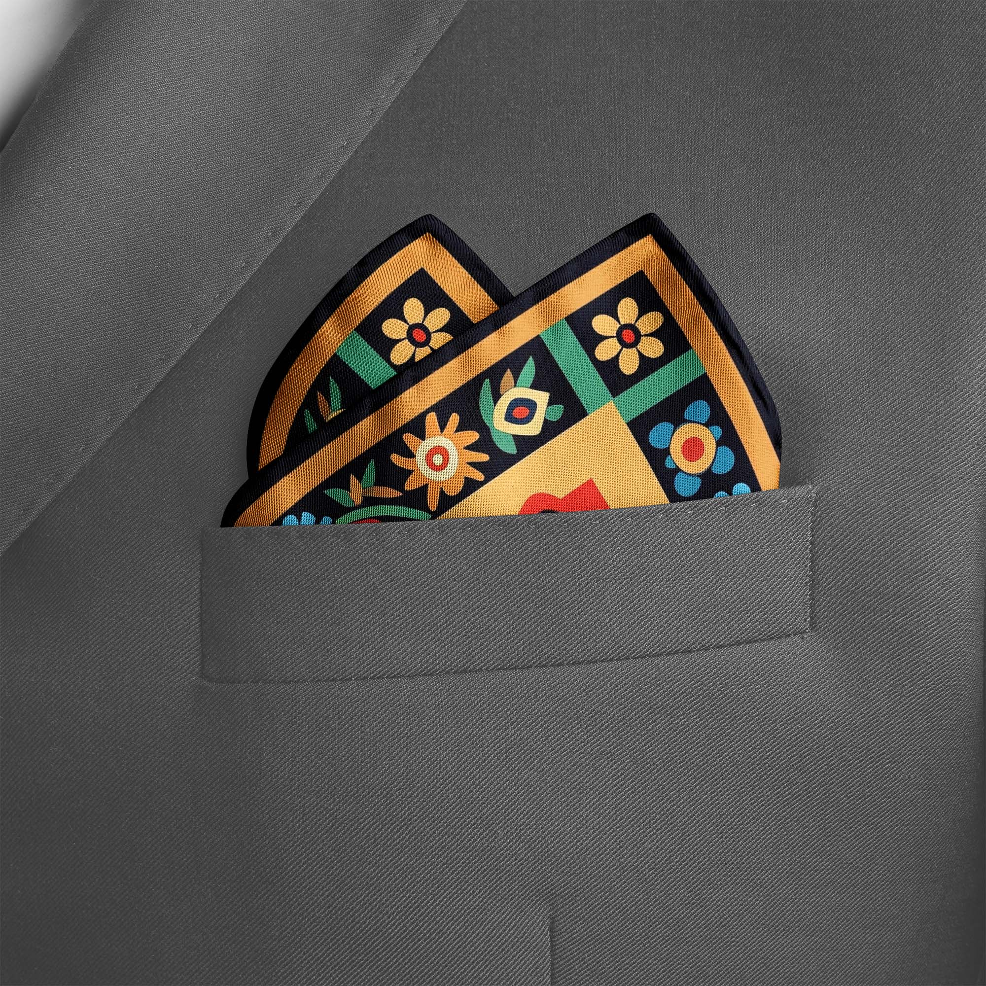 TRIBAL INDIAN SILK POCKET SQUARE