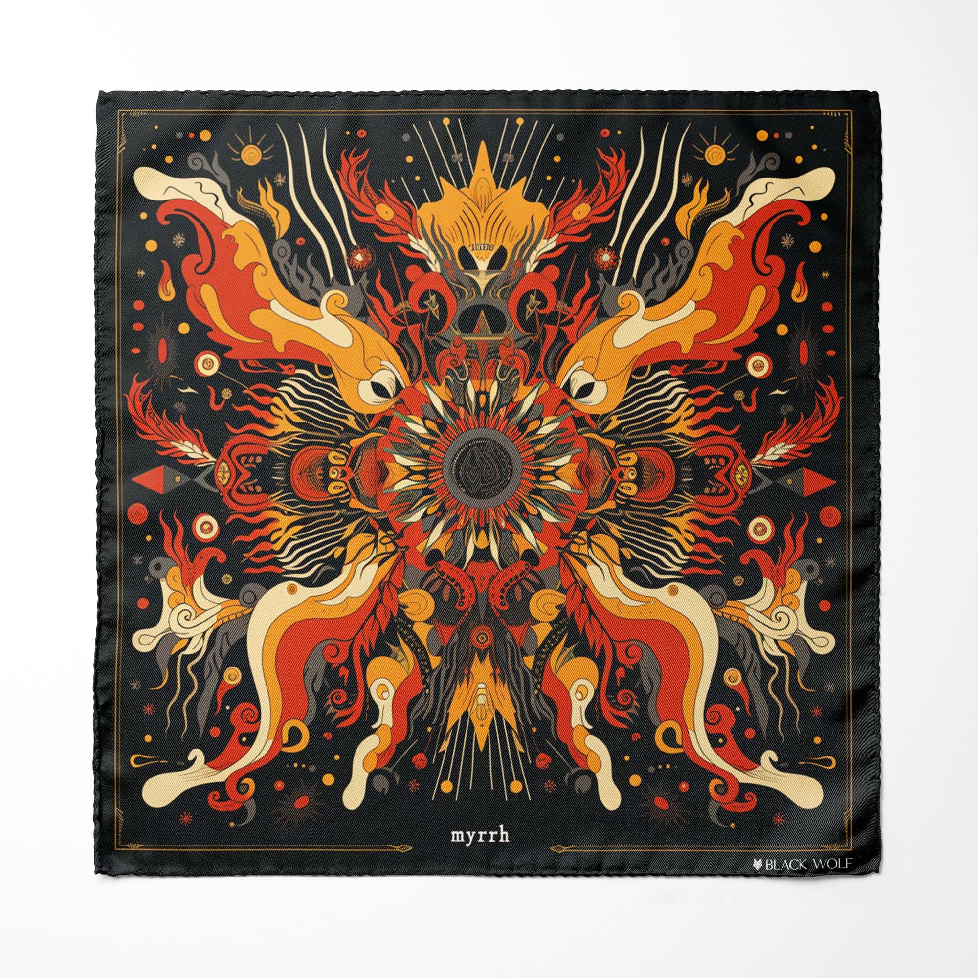 FIRE DRAGON SILK ASCOT AND POCKET SQUARE SET – PREMIUM COLLECTION