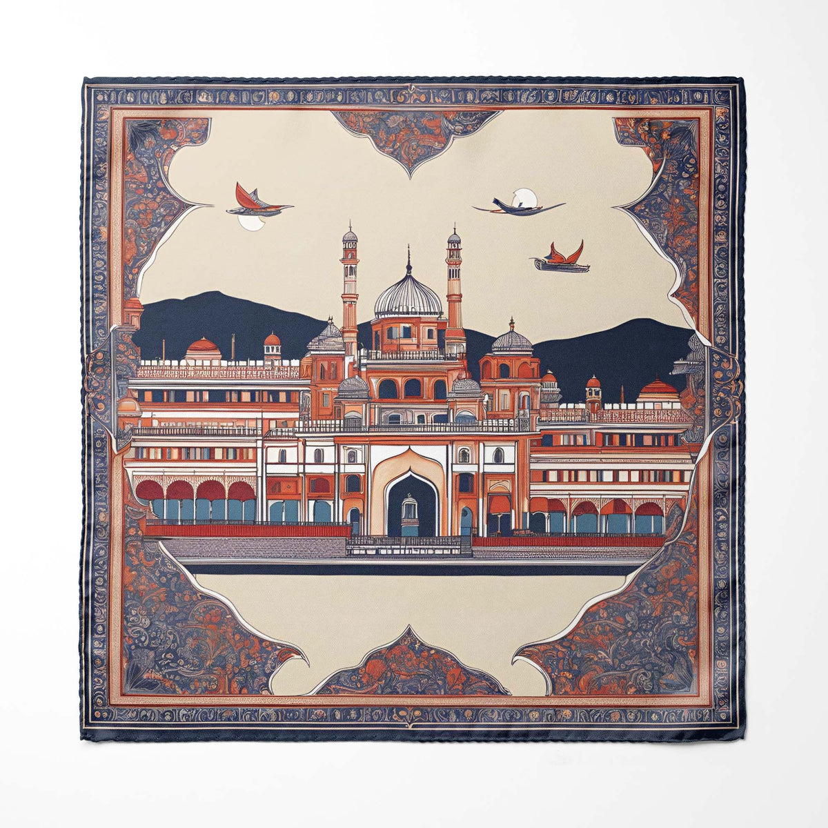 OLD KOLKATA ARCH SILK POCKET SQUARE