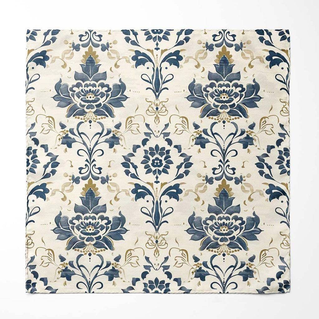 VINTAGE DAMASK SILK POCKET SQUARE