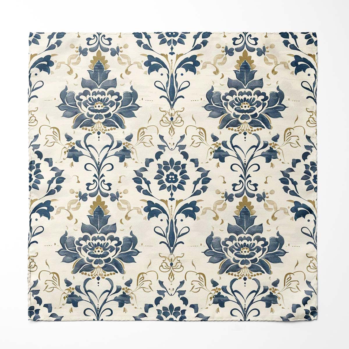 VINTAGE DAMASK SILK POCKET SQUARE