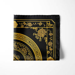 GOLDEN BAROQUE SILK POCKET SQUARE