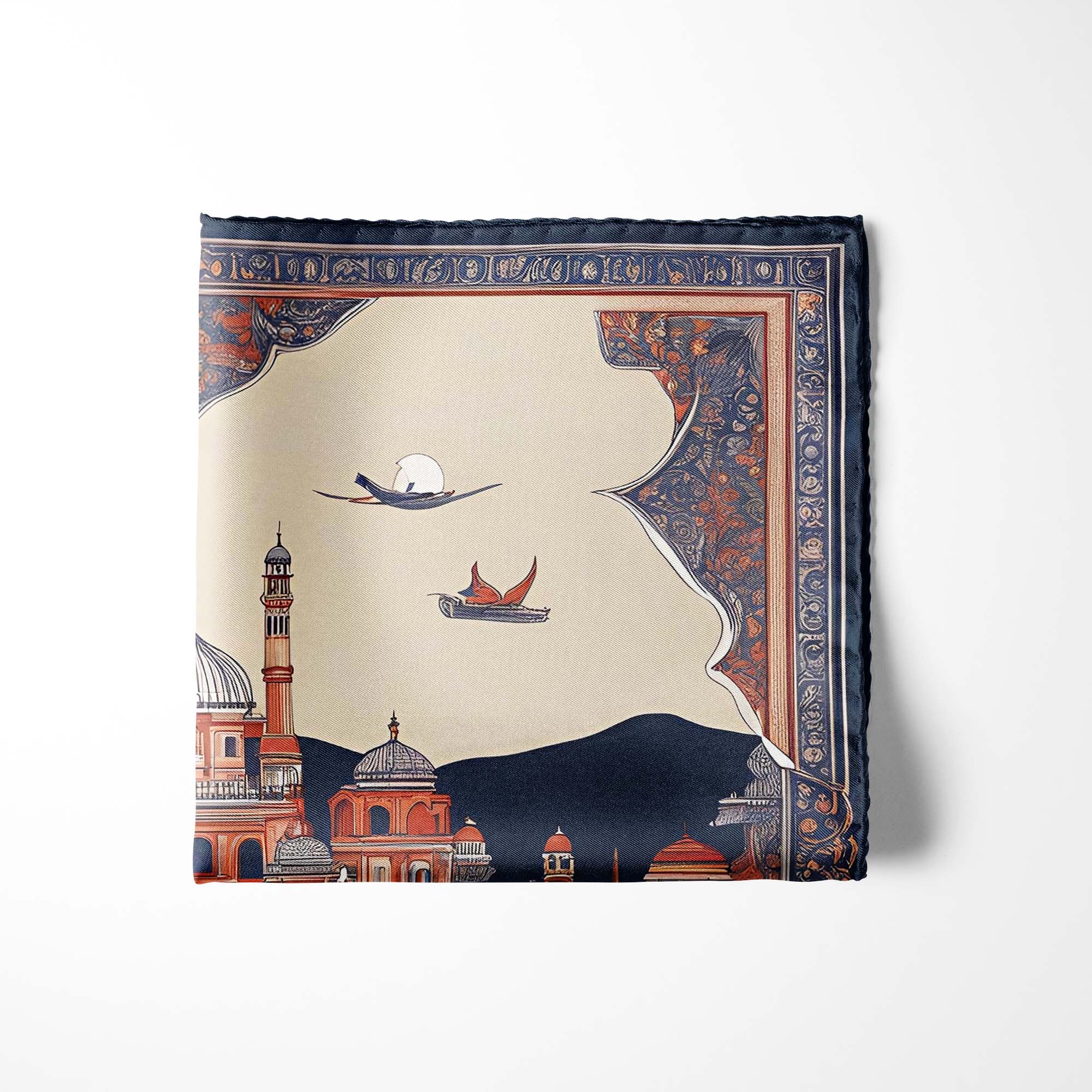 OLD KOLKATA ARCH SILK POCKET SQUARE