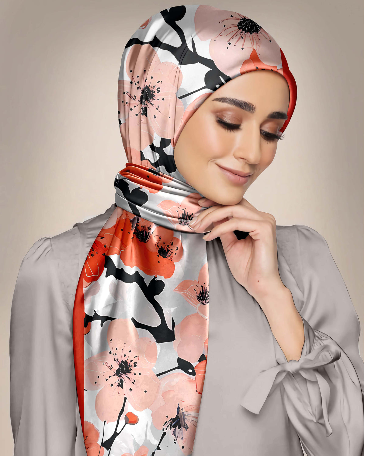 THE SWEATEST PEACHY ASTHETIC SILK WOMEN HIJAB - PREMIUM COLLECTION