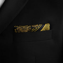 GOLDEN BAROQUE SILK POCKET SQUARE