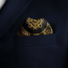 GOLDEN BAROQUE SILK POCKET SQUARE