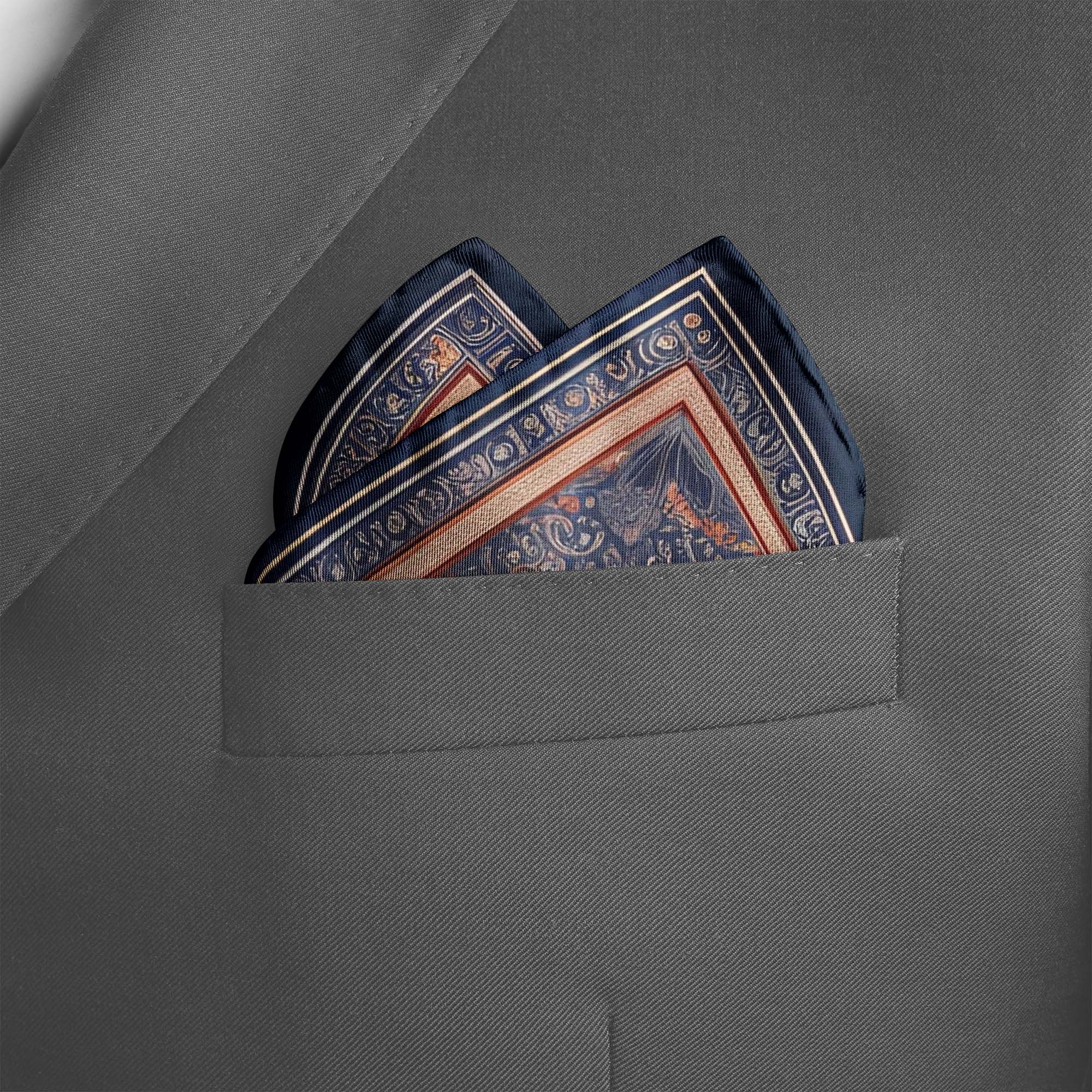 OLD KOLKATA ARCH SILK POCKET SQUARE