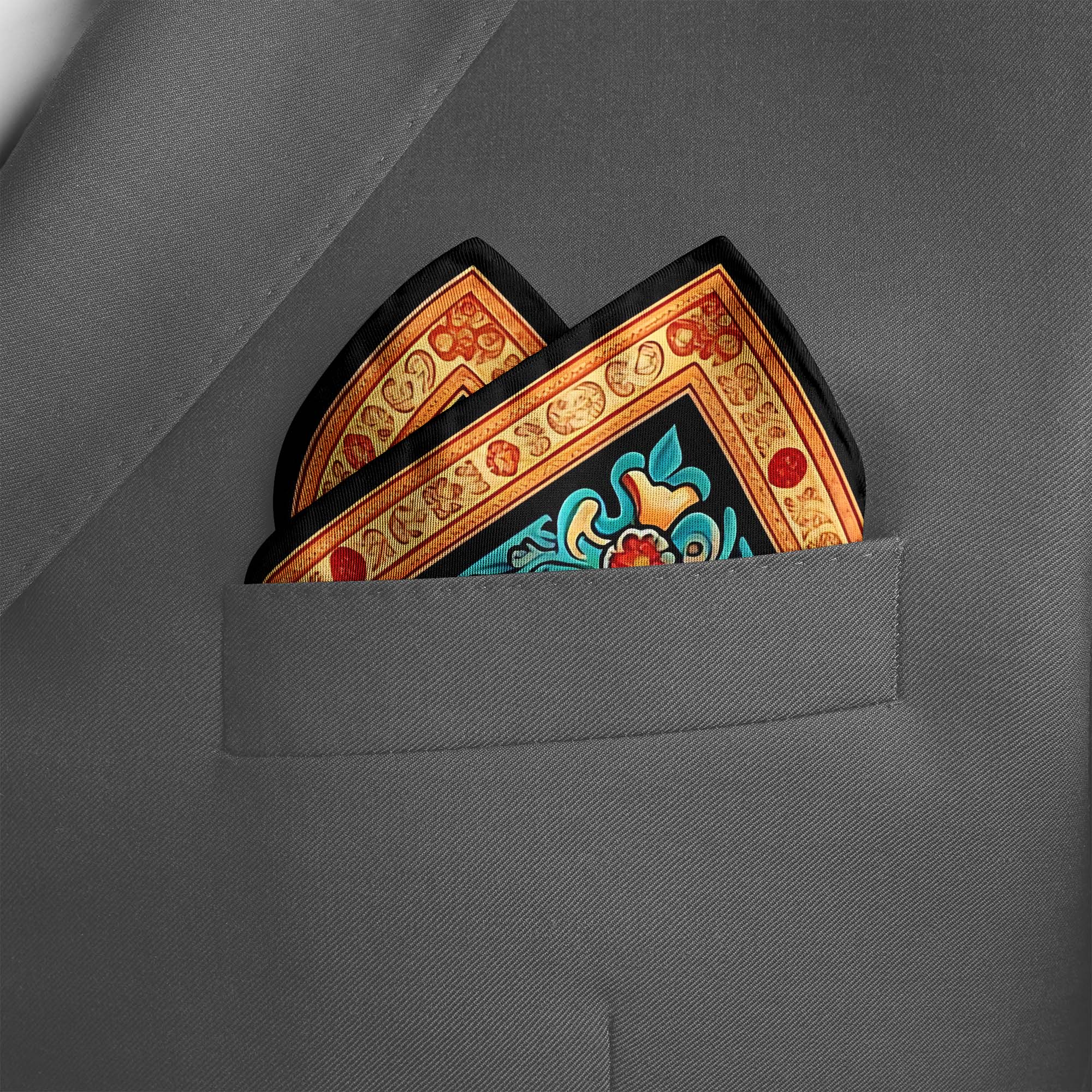 TURKISH TAPESTRY SILK POCKET SQUARE