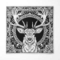 DEER HEAD SILK POCKET SQUARE