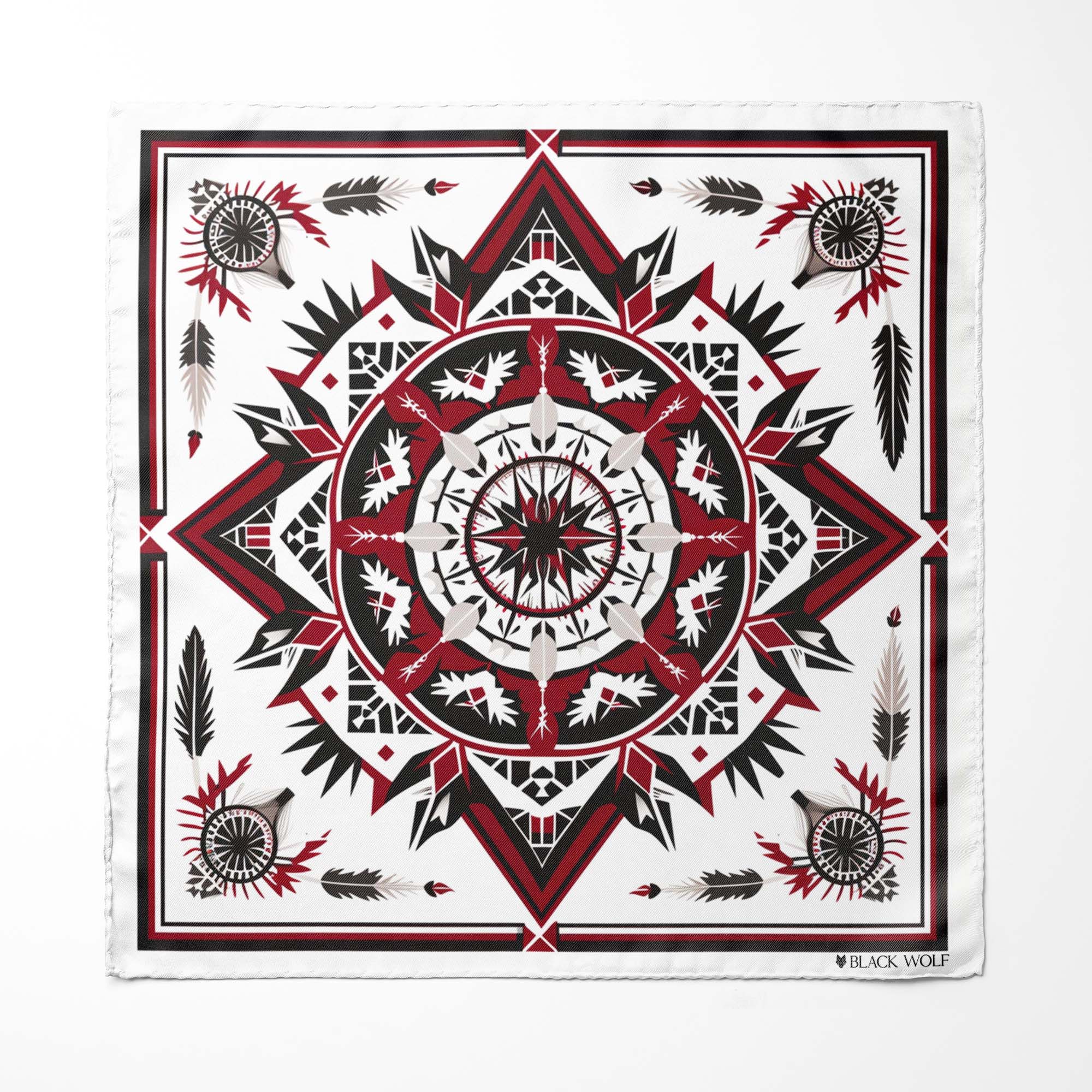 RED ALPANA DESIGNS SILK ASCOT – PREMIUM COLLECTION