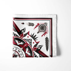 RED ALPANA SILK POCKET SQUARE