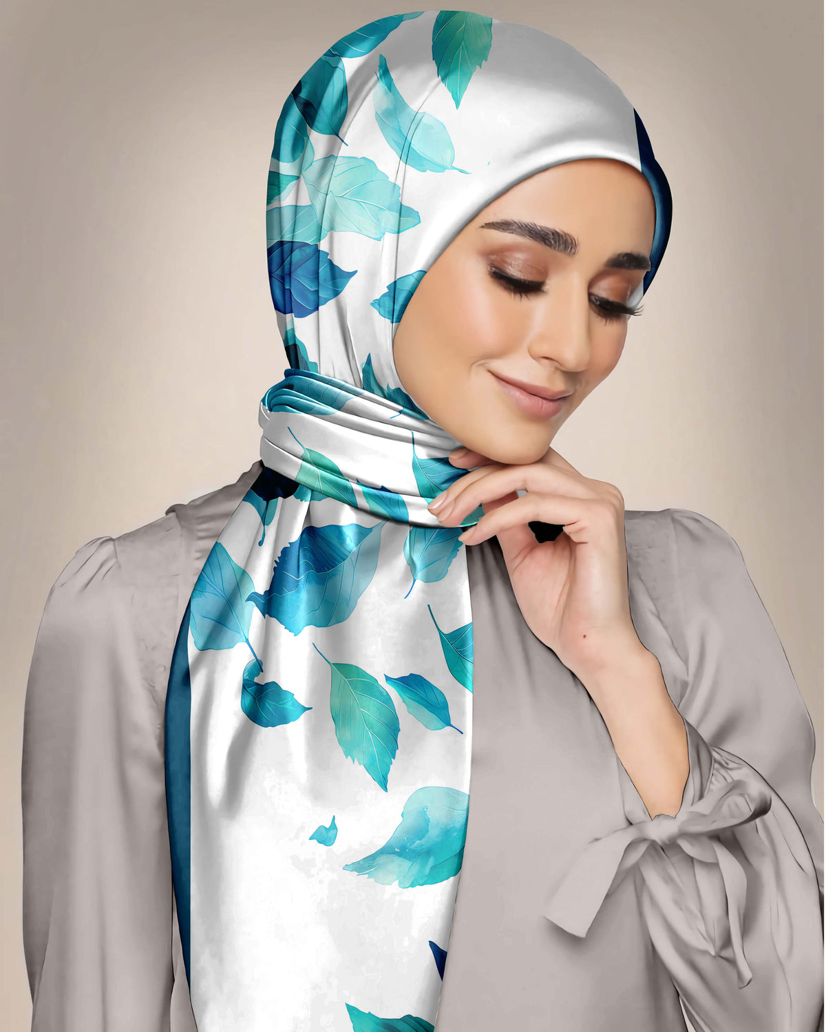 FLOWER SEAMLESS PATTERN SILK WOMEN HIJAB - PREMIUM COLLECTION