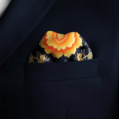 FLOWERS FOLIAGE SILK POCKET SQUARE