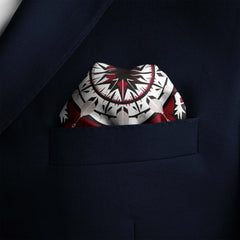 RED ALPANA SILK POCKET SQUARE