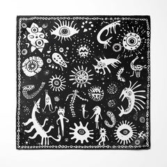 VIRUS PATTERN SILK POCKET SQUARE