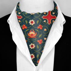 FLOWERS AND LEAVES SILK ASCOT – PREMIUM COLLECTION